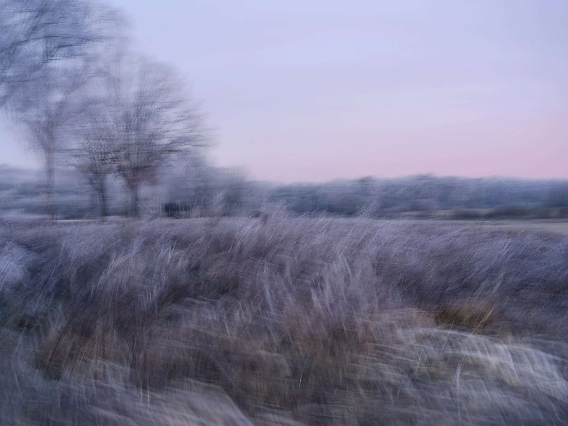 Weite, aufgelöste Landschaft, Bewegung in der Belichtung, Serie Heimat
