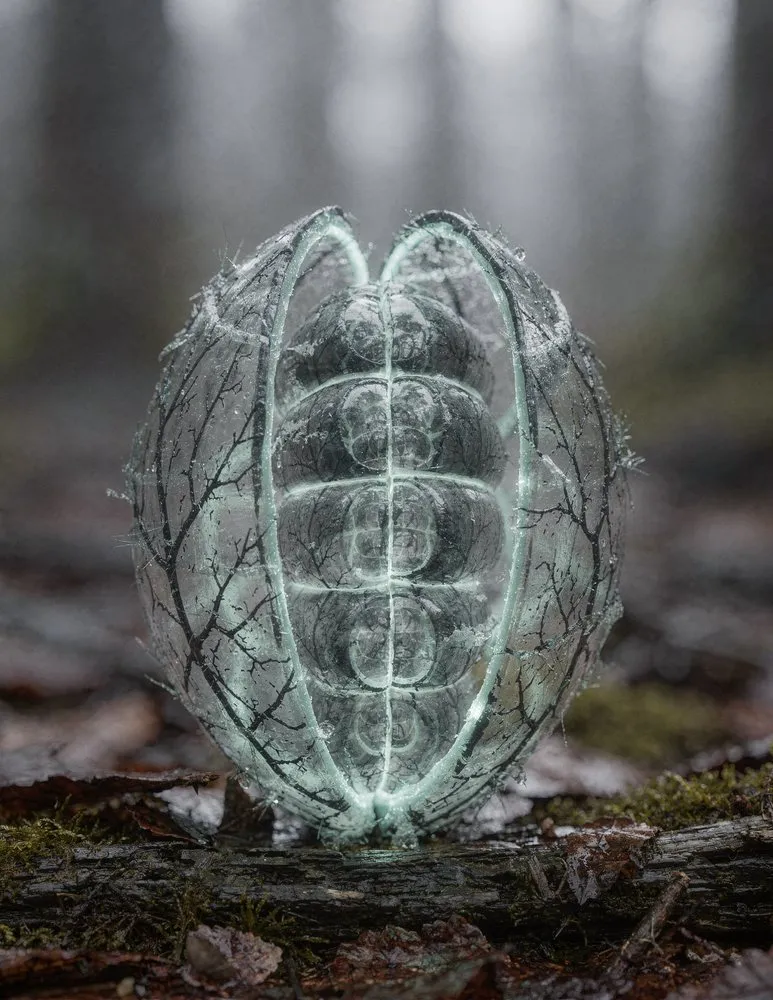 Ribbed, pod-like formation